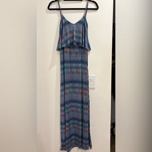 Veronica M Women’s Blue Patterned Maxi Dress (Size XS)